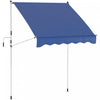 Outsunny 6.6'x5' Manual Retractable Patio Awning Window Door Sun Shade Deck Canopy Shelter Water Resistant Uv Protector Dark Blue