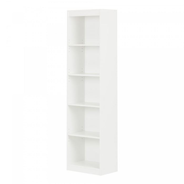 Axess 5-shelf Narrow Bookcase - Pure White 