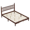 Oliver Retro Wood Platform Bed with Gourd Shaped Headboard - Dark Brown 