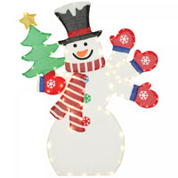 Outsunny 4FT Lighted Snowman, Christmas Decoration for Outdoor Holiday