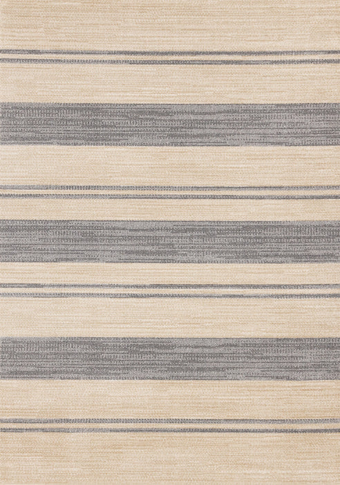 Covington Beige Grey Striped Design Rug, 7'10\" x 10'6\" Indoor Area Rug