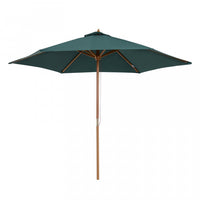 Outsunny ⌀9' x 8' H Patio Umbrella, Market Umbrella w/Hardwood Frame Green
