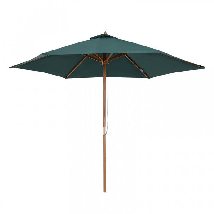 Outsunny ⌀9' x 8' H Patio Umbrella, MarketUmbrella w/ Hardwood Frame Green
