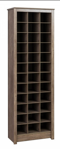 Thirty-Six Pair Shoe Storage Rack - Drifted Grey