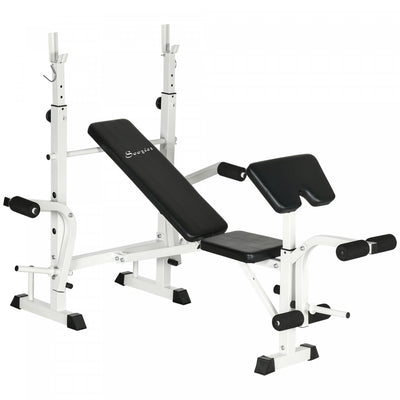 Soozier Adjustable Weight Bench Multi-function Bench Press Set Home Gym|Soozier Banc De Musculation Reglable Ensemble De Presse Multifonction