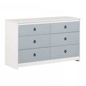 Plenny 6-Drawer Dresser - White Blue