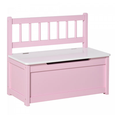 Qaba 2-in-1 Wooden Kids Toy Box Storage Bench Seat Chest Cabinet Chunk Cube With Safety Pneumatic Ro|Qaba 2-en-1 Coffre A Jouets En Bois Banc De Rangement Pour Enfants Coffre De Rangement Cube Cube Ave