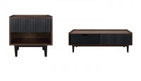 Duane Mid-Century Modern 2-Piece Coffee Table & End Table Set in Black 
