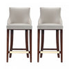 Shubert Modern Wood Upholstered Barstool in Light Gray - Set of 2