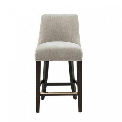 Beever Modern Wood Chenille Counter Stool in Taupe | Tabouret de comptoir moderne en bois et chenille Beever, coloris taupe