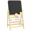 Qaba Art Easel for Kids, Wooden Standing Kids Easel with Double-Sided Chalkboard, Clock, Abacus, Blackboard Eraser for Painting, Early Learning, for Ages 2+, Natural Wood