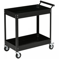 Durhand 2 Tier Rolling Tool Cart Steel Mobile Service Utility Cart