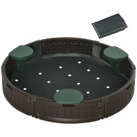 Kids Sandbox With Cover, Sandbox Outdoor With Corner Seat, Easy Assembly, Sand Play Station For Back