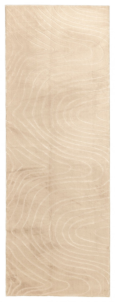 Somos Contemporary Beige Washable Rug 1'10" x 6'0" Indoor Area Rug | Tapis Lavable/Contemporain Somos 1'10" x 6'0" en Beige
