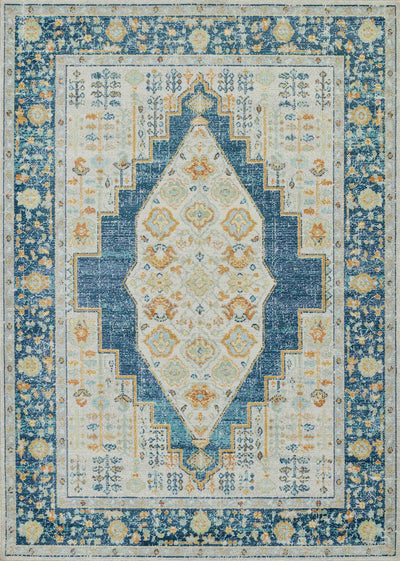 Kinsley Traditional 6'7" x 9'6" Area Rug in Blue Indoor Area Rug | Tapis Traditionnel Kinsley 6'7" x 9'6" en Bleu