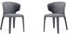 Manhattan Comfort Set of 2 Conrad Modern Woven Tweed Dining Chair - Grey