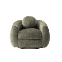 Tribeca Mid-Century Modern Chenille Lounge Chair in Olive Green 