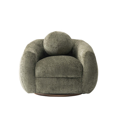 Tribeca Mid-Century Modern Chenille Lounge Chair in Olive Green | Fauteuil lounge Tribeca style mid-century en chenille vert olive