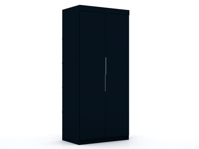 Mulberry Contemporary Modern 2-Piece Wardrobe Closet in Midnight Blue | Armoire contemporaine moderne 2 pieces Mulberry en bleu minuit
