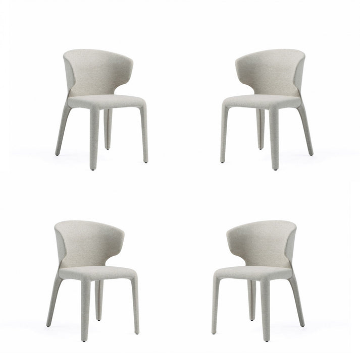 Conrad Mid-Century Modern Upholstered Dining Chair in Wheat - Set of 4