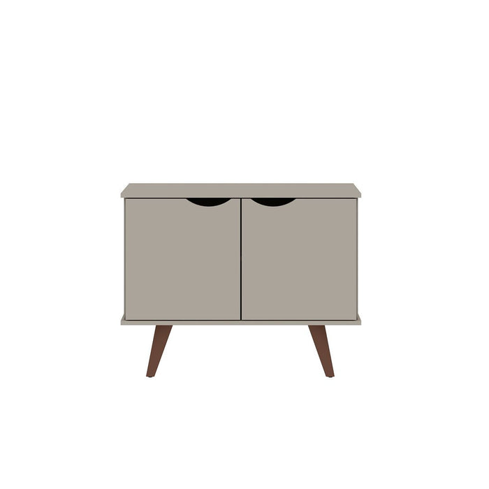 Manhattan Comfort Hampton 2-Shelf Accent Cabinet with Solid Wood Legs - Off White