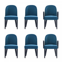 Hillman Modern 6-Piece Dining Chair Set in Blue 