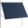 Outsunny 10' X 4' Retractable Awning, Freestanding & Non-screw, Blue|Outsunny Auvent Retractable 10' X 4', Autoportant Et Sans Vis, Bleu
