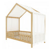 Paul Montessori Floor Bed with Canopy and High Railings,Twin Size，Natural Twin Bed