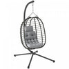 Outsunny Hanging Egg Chair with Stand, Foldable Wicker Rattan Swing Chair