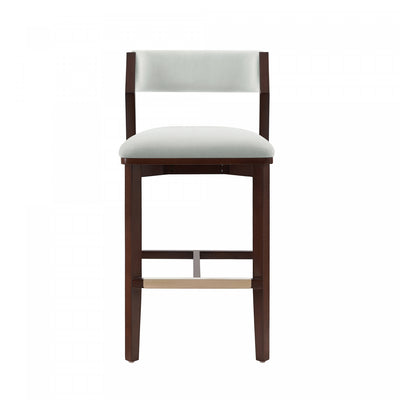 Patricia Modern Wood Upholstered Barstool in White Glacier Bar Stool | Tabouret de bar moderne Patricia en bois avec revetement en tissu blanc Glacier