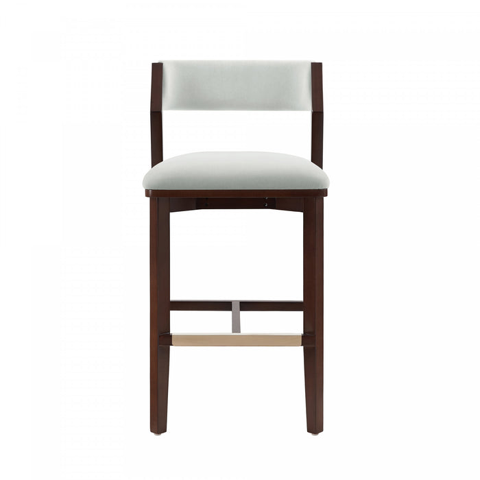Patricia Modern Wood Upholstered Barstool in White Glacier Bar Stool
