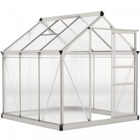 Outsunny Greenhouse, Walk-in Hot House, Clear Pc Board With Sliding Door