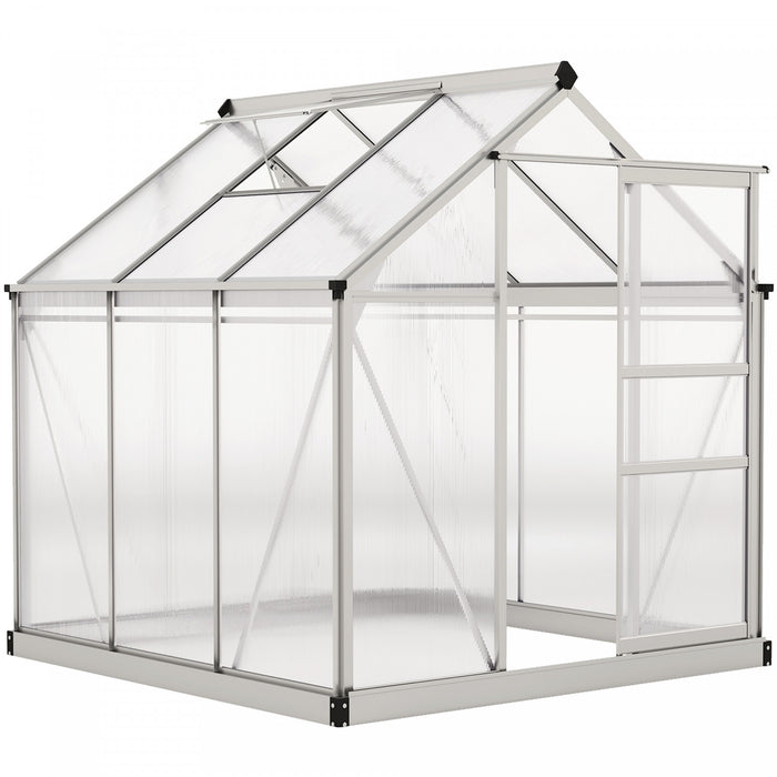 Outsunny Greenhouse, Walk-in Hot House, Clear Pc Board With Sliding Door
