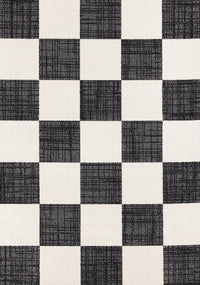 Covington Black White Checkered Pattern Rug, 5'3