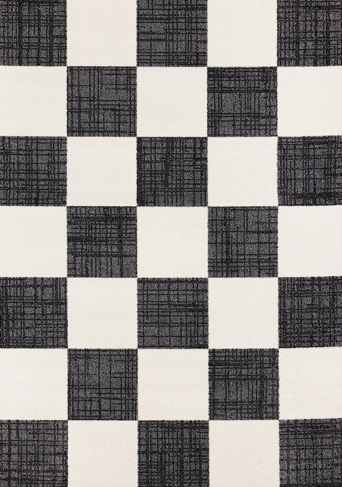 Covington Black White Checkered Pattern Rug, 5'3\" x 7'7\" Indoor Area Rug