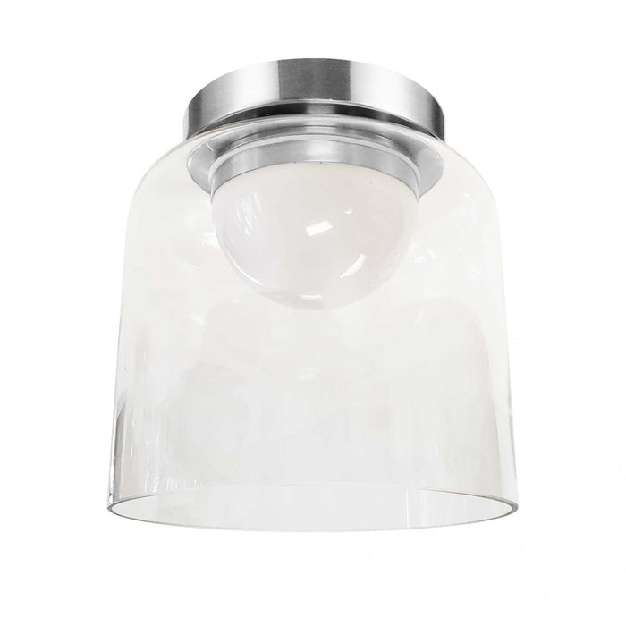 Dainolite Nadine 7\"dia. LED Flush Mount 10w Polished Chrome Clear Glass Lamp