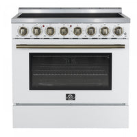 Forno Paolo 36 Inch White Freestanding Electric Range, White, 5.44 cu.ft. - FFSEL6011-36WHT