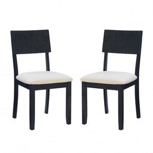 Jorissen Dark Charcoal Linen-Look Fabric Dining Chair - Set of 2