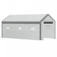 Outsunny 20' X 10' X 9' Walk-in Greenhouse With Roll Up Doors & 6 Windows Plant Growth Warm House Ou