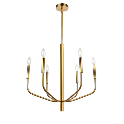Dainolite Eleanor 6 Light Chandelier Aged Brass Lamp|Lustre Eleanor de Dainolite avec fini laiton vieilli et 6 ampoules