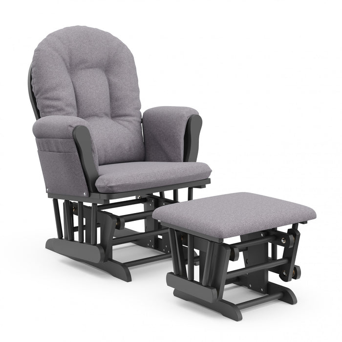 Storkcraft Hoop Glider and Ottoman - Gray/Gray Swirl