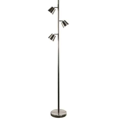 Dainolite Modern 3 Light LED Floor Lamp Satin Chrome Finish|Lampe à pied Modern de Dainolite avec fini chromé satiné et 3 ampoules à DEL
