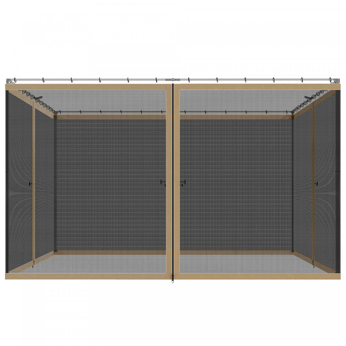 Outsunny 10' x 13' Gazebo Replacement Mosquito Netting Screen Walls, Khaki
