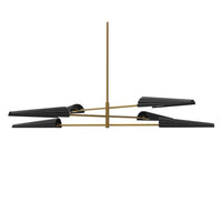 Dainolite Cassie 6 Light 3tier Chandelier Aged Brass/Matte Black Lamp