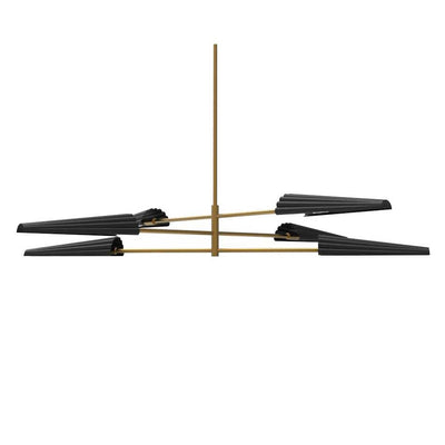 Dainolite Cassie 6 Light 3tier Chandelier Aged Brass/Matte Black Lamp|Lustre Cassie de Dainolite à 3 niveaux, avec fini laiton vieilli et noir mat et 6 ampoules