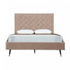 Crosby Modern Upholstered Velvet Queen Bed in Nude | Lit Queen Moderne Crosby Rembourre en Velours Nude