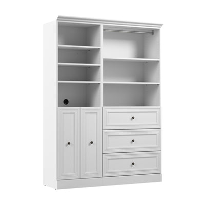 Bestar Versatile 61 W Closet Organizer System with Doors - White|Système d’organisateur de garde-robe Versatile de Bestar de 61 po (L) avec portes - blanc