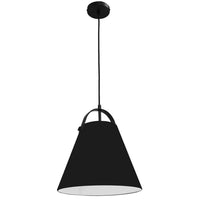 Dainolite Emperor 1 Light Pendant Matte Black Finish Black Shade Lamp