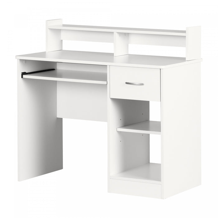Axess Office Desk With Keyboard Tray And Drawer - Pure White 
