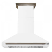Forno Aria 48 Inch Wall-Mounted White Range Hood-FRHWM5095-48WHT